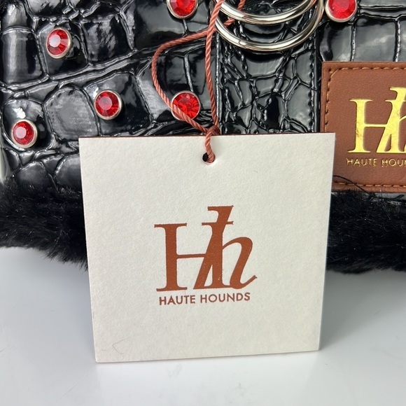 Haute Hounds Luxury Dog Harness Small Red Rhinestone Croc Faux Patent Leather - Picture 4 of 9